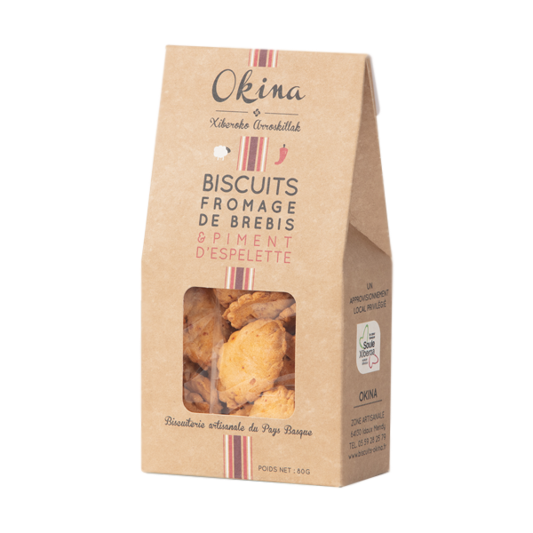 Etui 80g Brebis Piment Espelette - Biscuiterie Okina